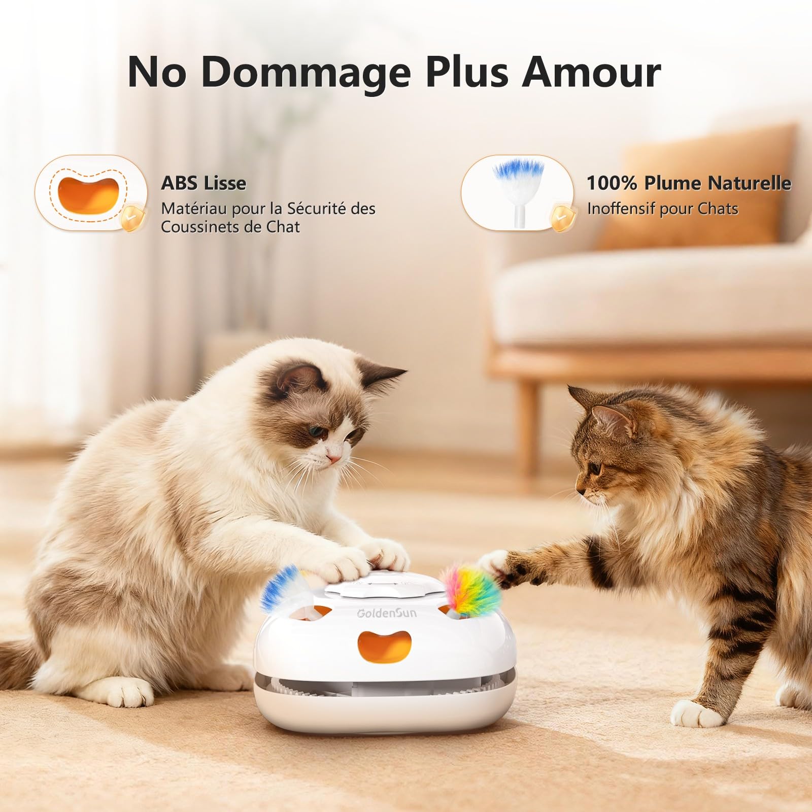 GoldenSun Jouet pour Chat Rechargeable Interactif 4 en 1 Cache-Cache Mouvement Whack a Mole