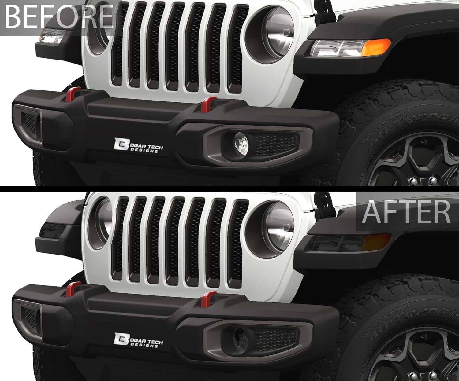 BOGAR TECH DESIGNS Precut for Jeep Wrangler JL 2 Door 2018-2025 Amber Fog Tail Taillight Reflector Light Tint Kit, Dark Smoke