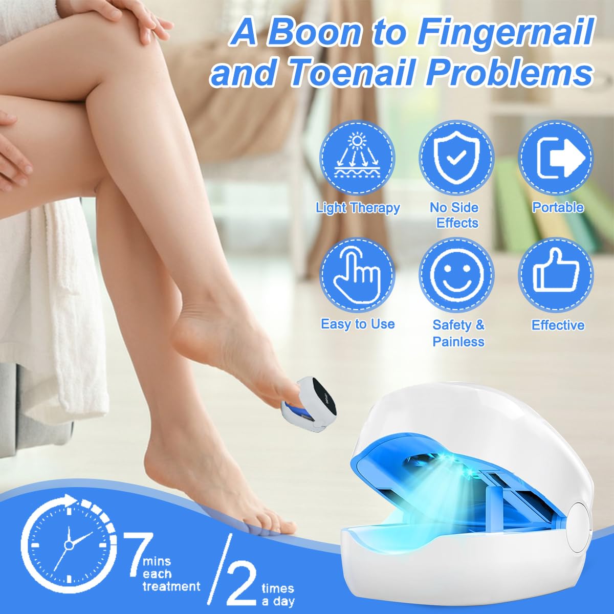 Nagelpilz Lasergerät, Nagelpilz Laser Behandlungsgerät mit Zeitanzeige, Tragbares Nagelpilzlaser für Finger und Fußnägel, Nagelpilzs Laser Gerät Reinigungs, Nagelpilzs Behandlung Schnell Intensiv