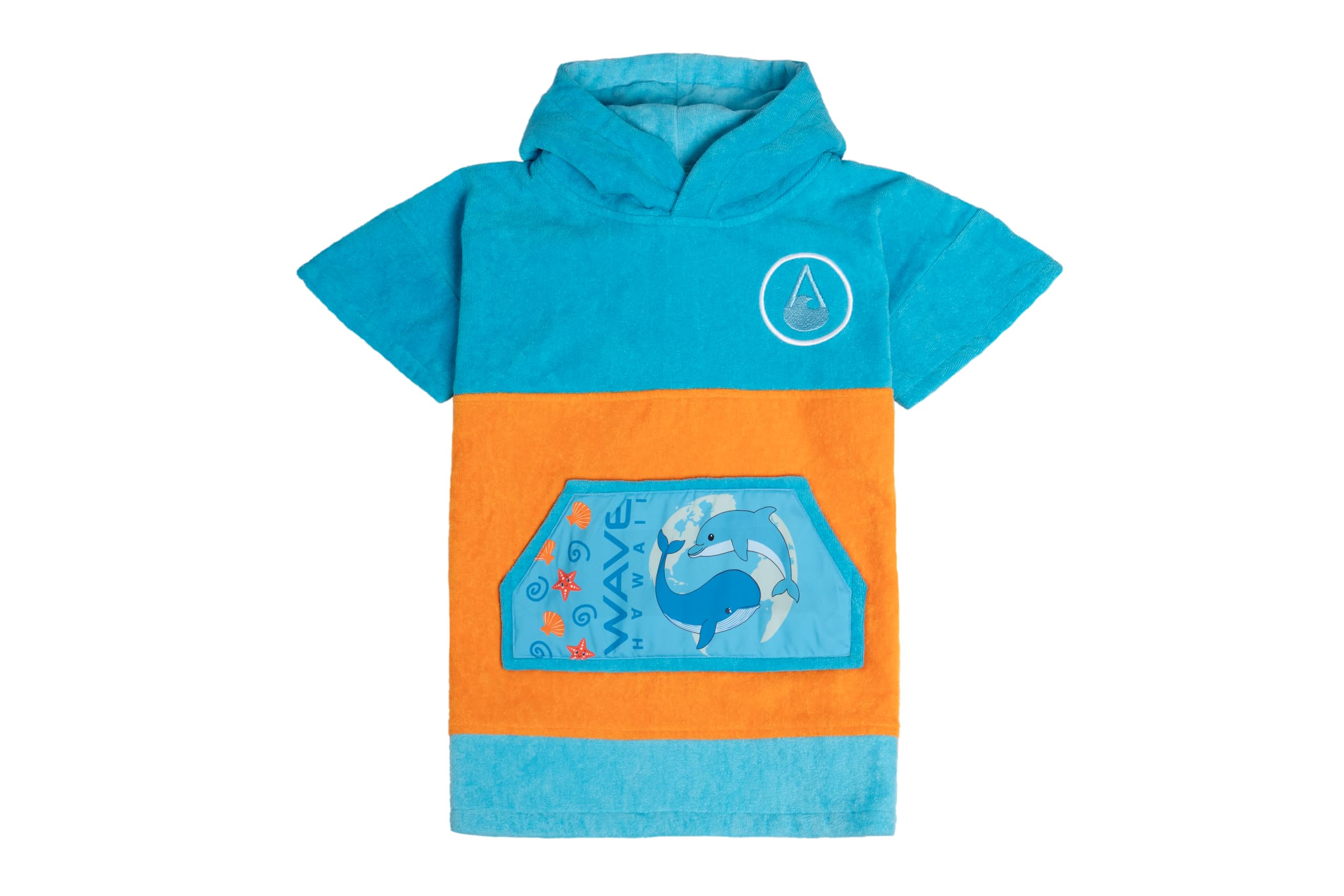 WAVE HAWAII Poncho surfingowy i plażowy dla dzieci, rozmiar XS, 121-150 cm | Poncho surfingowe dla dorosłych z bawełny 95–100%, chłonny ręcznik frotte, poncho do przebierania, na plażę