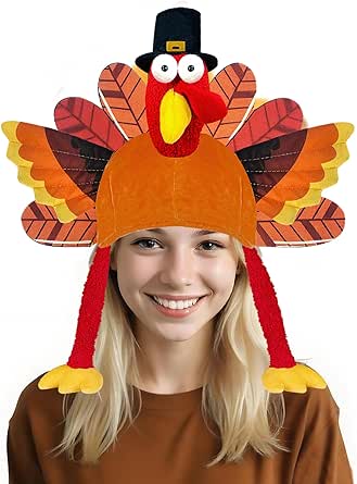 Amazon.com: Plush Turkey Thanksgiving Hat，Turkey Trot Hat Fancy Dress
