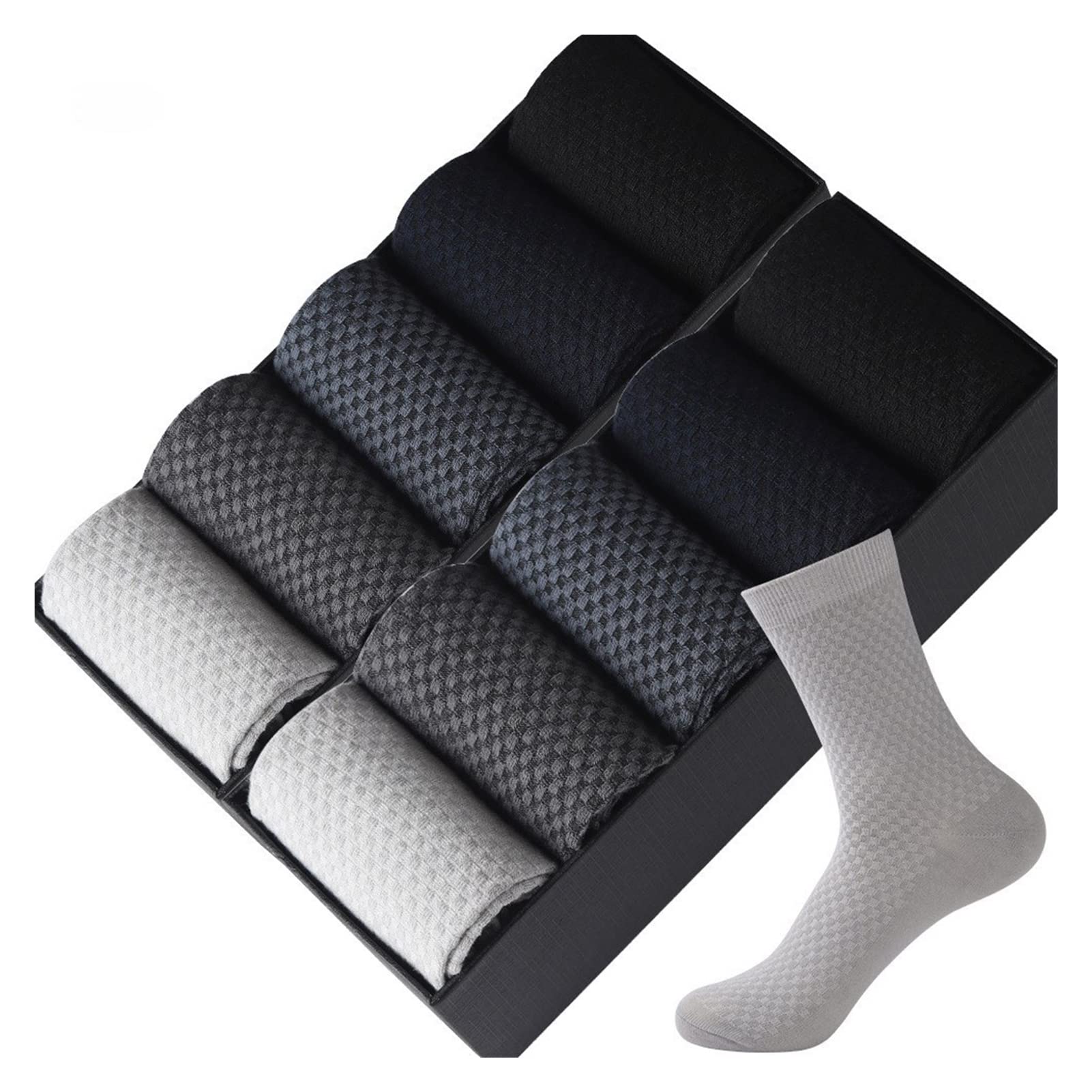 ZZSRJ 5 Pares/Batch Men's Business Socks Tobillo Vestido Calcetines Casual Hombre Menores Calcetines de Tallas EU38-45 (Color : 5 Pairs Black, tamaño : EUR 39-45(US 6-11))