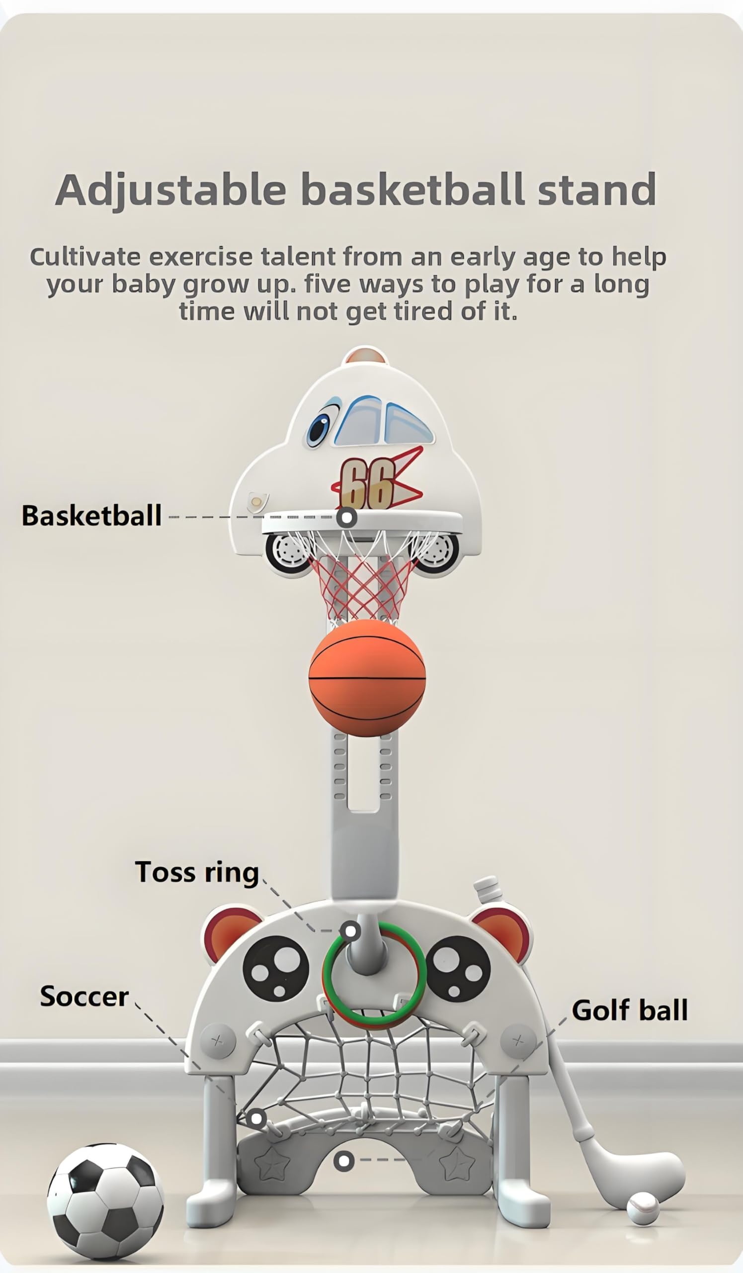 Baby Playen con scivolo e canestro da basket, recinzione di sicurezza a 14+2 pannelli, materiale PE ad alta densità, dimensioni interne 154 x 187 cm, design pieghevole con tappetino attività e palline