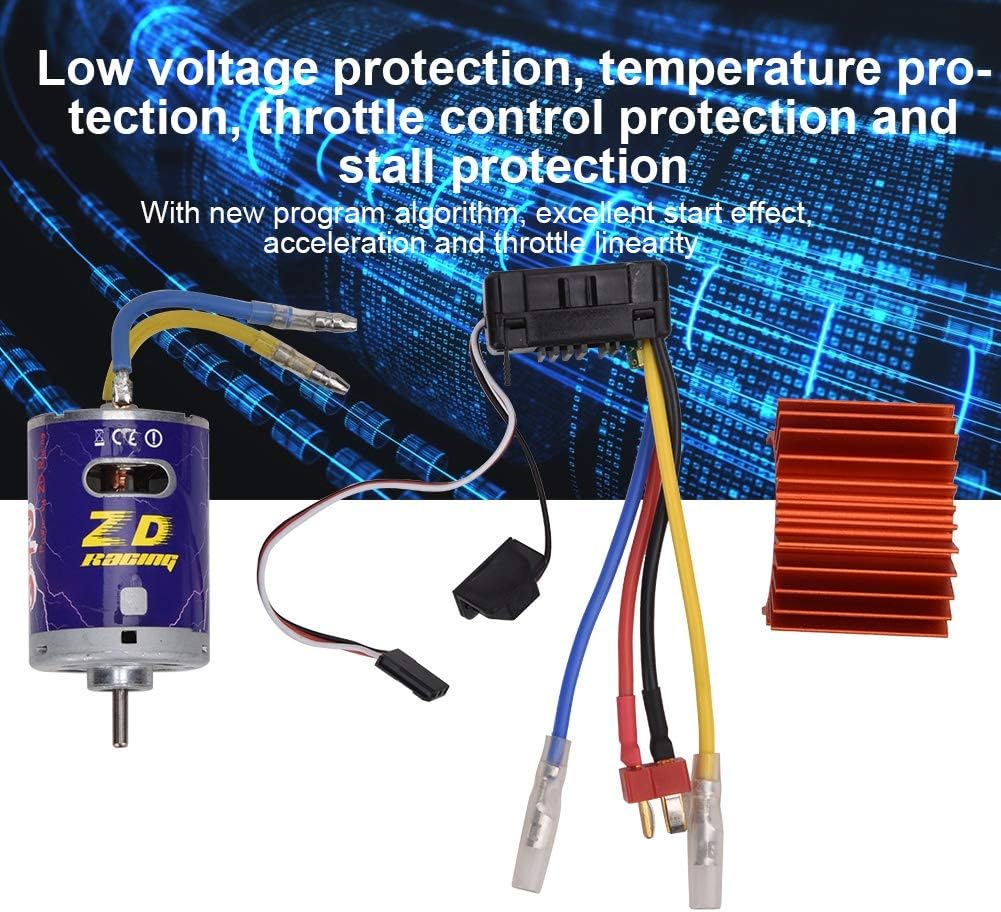 Durable 540 Brushed Motor 45A ESC Set Kit for 1 10 RC Buggy Truggy Truck Crawler 540 Brushed Motor ESC Set Brushed Motor (Orange)
