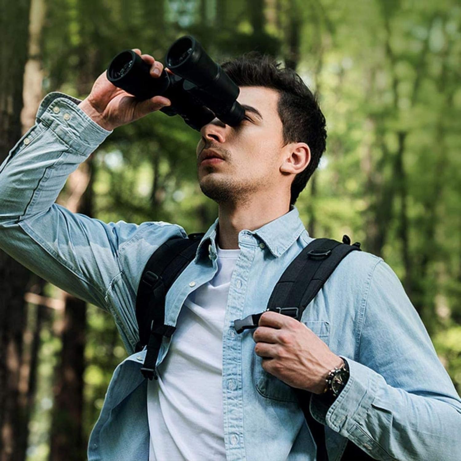 Telescopio monoculare portatile, binocolo 10x50 con adattatore fotografico per smartphone, binocolo per adulti e bambini, con scarsa illuminazione, con tetto BAK4