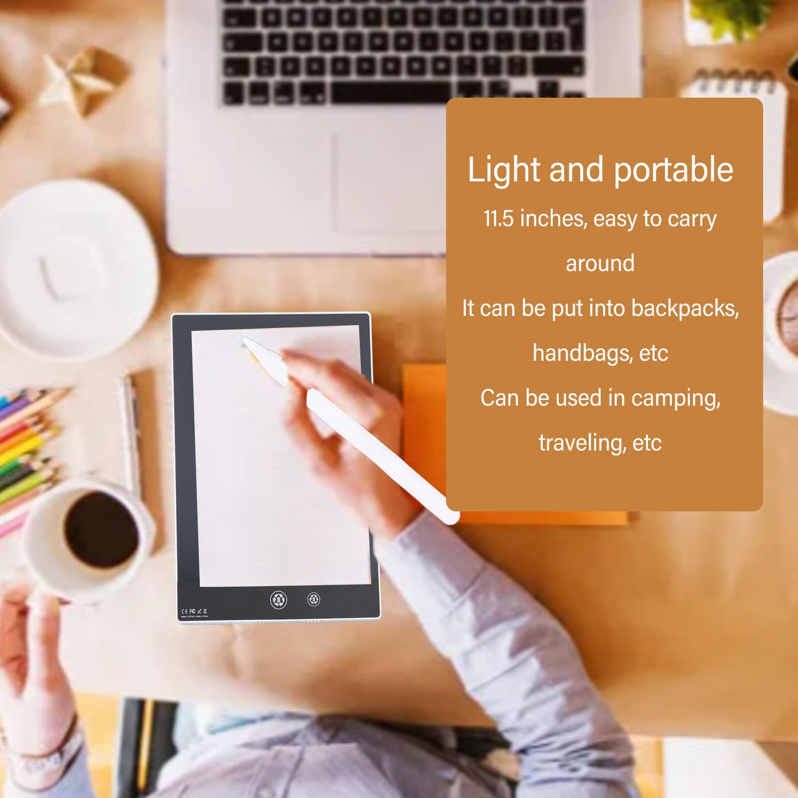 Lavagna LCD da 11,5 Pollici, Tavoletta Doodle Multifunzionale per Bambini e Adulti, Blocco da Disegno Educativo Riutilizzabile con Design Portatile