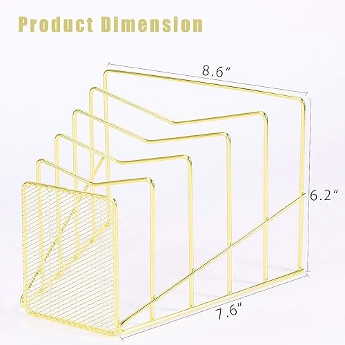 Miniatura 5 de Z PLINRISE Clasificador de archivos inclinado, estante de alambre para correos, carpetas y libros, organizador de almacenamiento de papel de