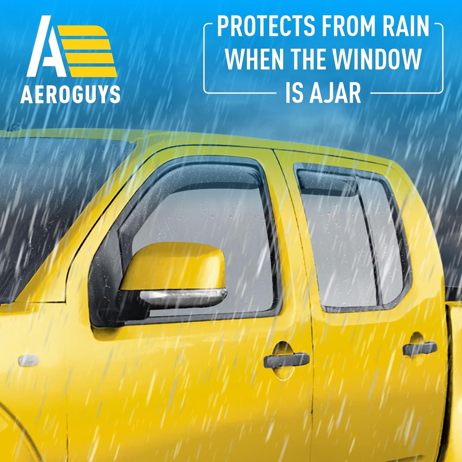 Extra Durable Window Deflectors in-Channel Window Visors Rain Guards Fit for Frontier 2005-2021 Crew Cab, Sun Visors, Wind Vent for Shades, Exterior Car Accessories - 4 pcs. AG0863