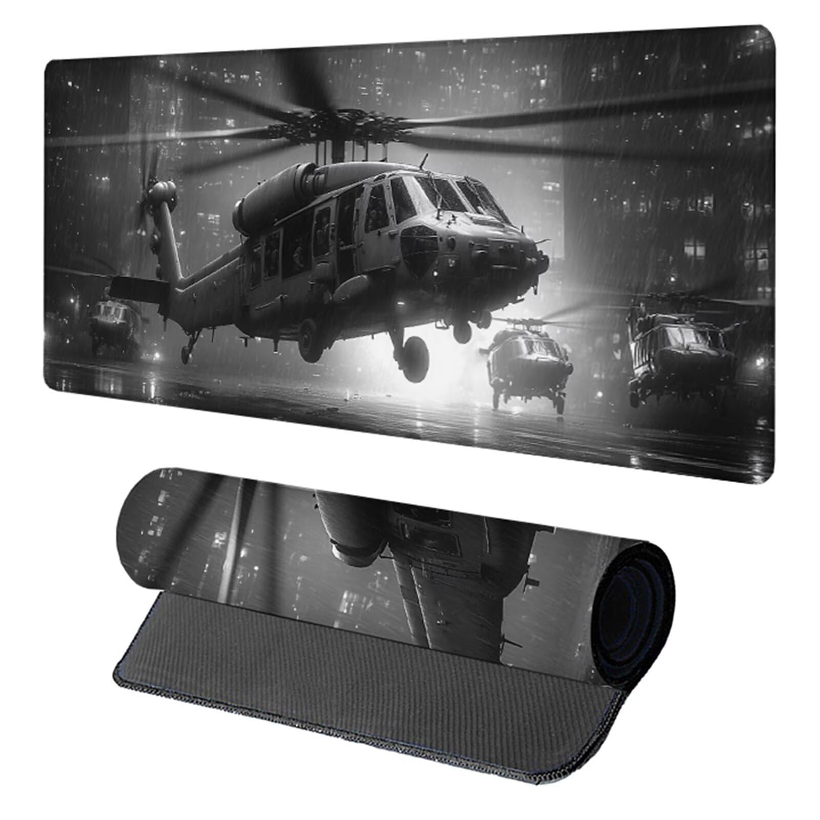 Tappetino Mouse Aereo, Tappetino Mouse XXL 1500x800x3mm, Mousepad Gaming Accessori Scrivania, Sottomano Scrivania con Base in Gomma Antiscivolo, Ufficio Accessori, per Ufficio, Gaming, Nero 8-6342