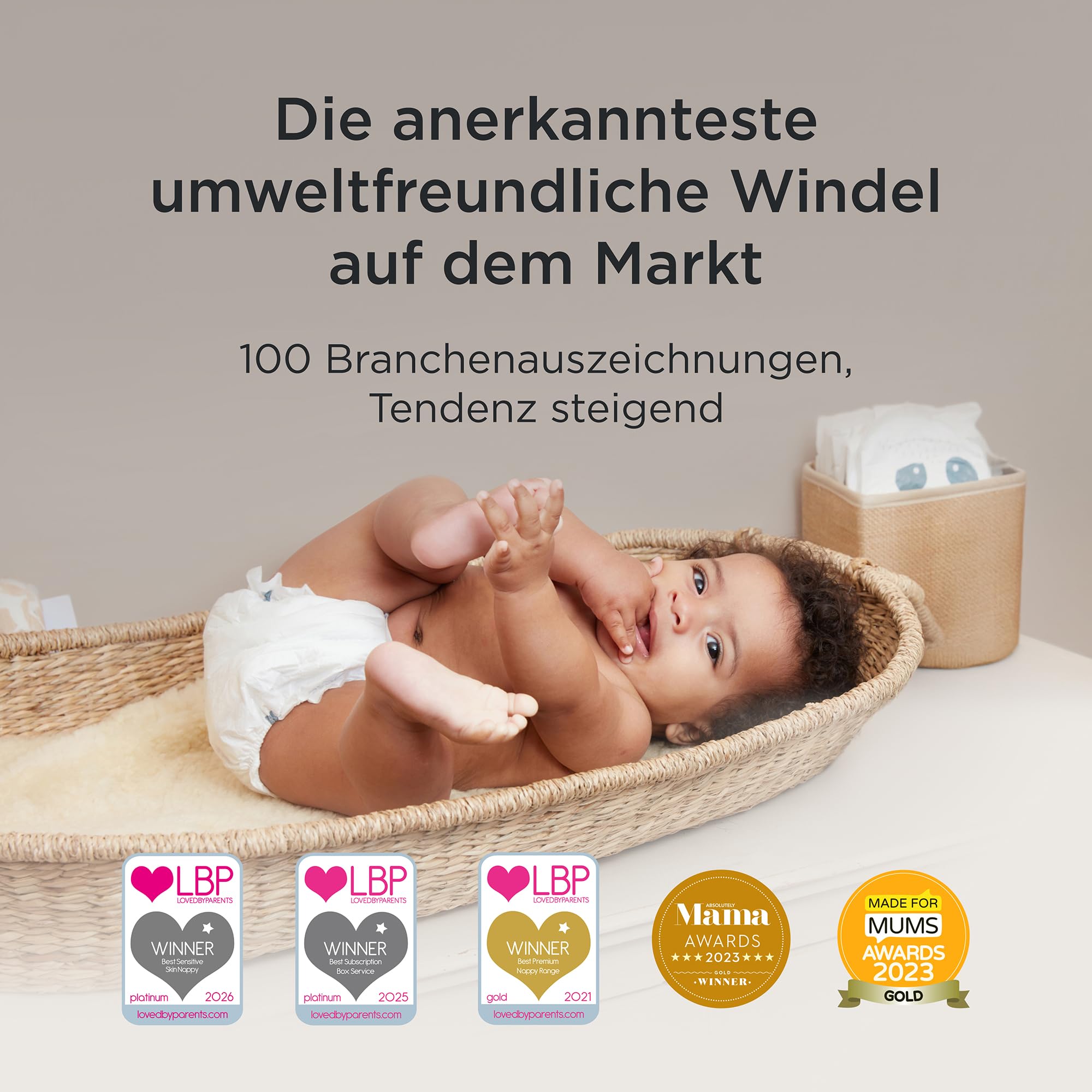 Kit & Kin Premium Windeln Größe 2 (4-8 kg) 152 Stück, Pflanzliche & Hypoallergene Babywindeln, Zuverlässiger Auslaufschutz, Vegan & Tierversuchsfrei