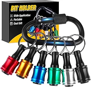 Bit Holder Tools Gifts for Men - Stocking Stuffers for Men Gadgets 1/4 Hex Shank Socket Screwdriver Drill Bit Holder Keychain Impact Driver Extension Bar Cool Stuff Christmas Ideas Gifts for Dad Adult