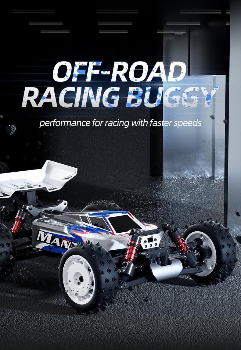 Samochód sterowany radiowo 50 km/h, szczotkowany silnik o dużej prędkości, 4WD RC Drift Offroad, terenowy, 2,4 GHz off-road crawler, sterowany radiowo (2 baterie)