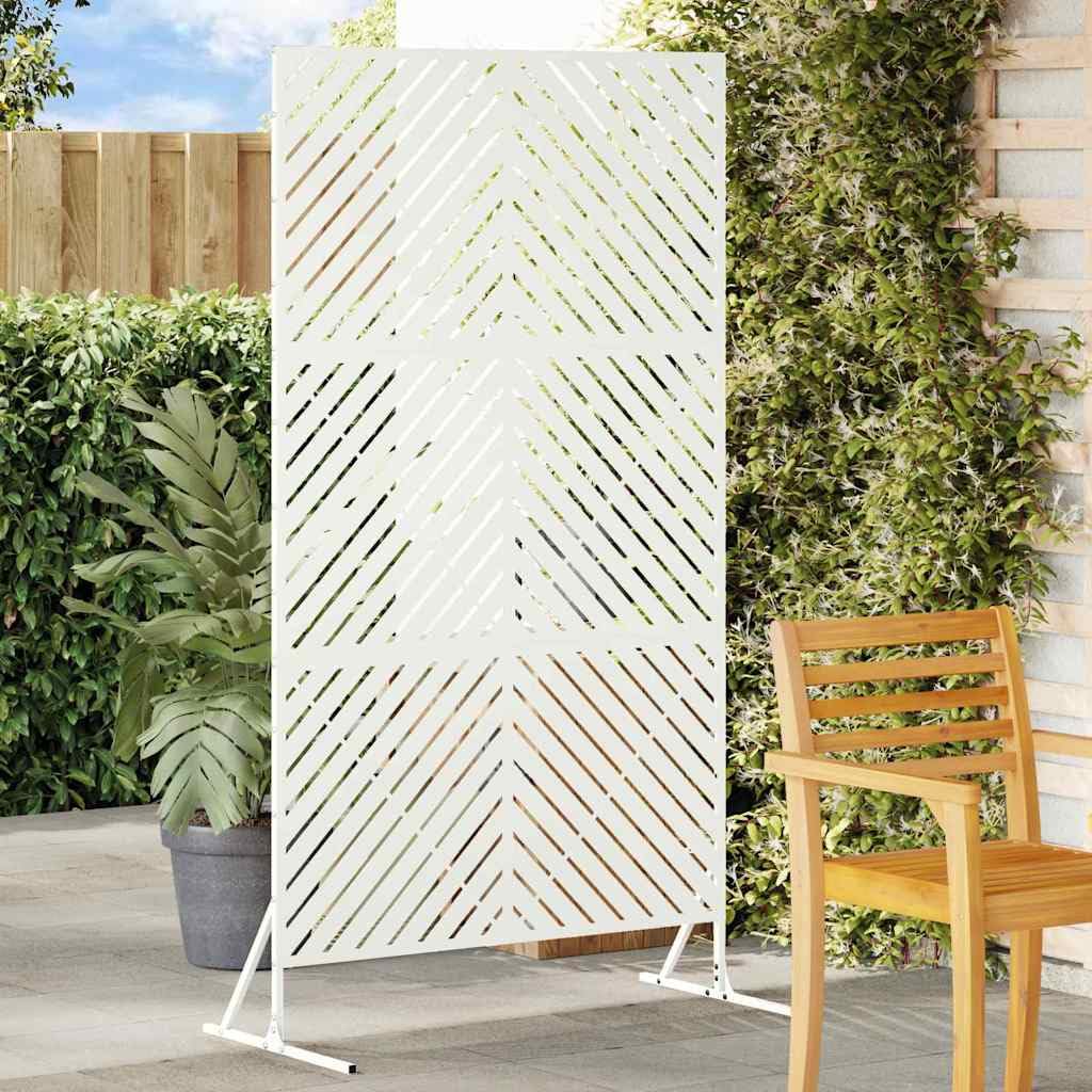 vidaXL Schermo per Privacy Bianco 100 x 50 x 180 cm Acciaio, Schermo per Giardino e terrazzo, divisore per Esterni, Pannello in Acciaio Rettangolare, partition per Patio