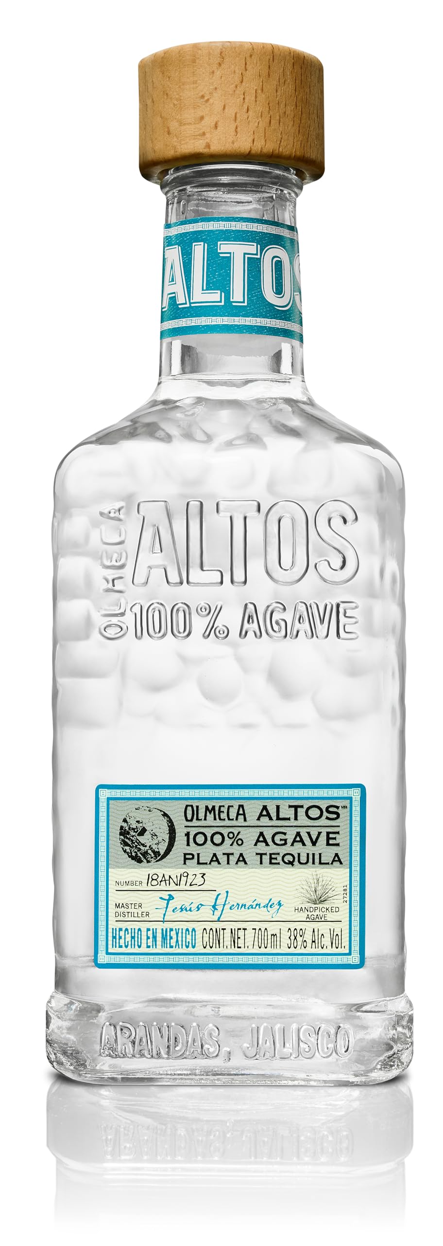 Olmeca Altos Plata Tequila, silberner Tequila mit fruchtig-süßen Aromen von Agave, würzig-fruchtiges Bouquet, ideal für gemütliche Abende – 1 x 0,7 l