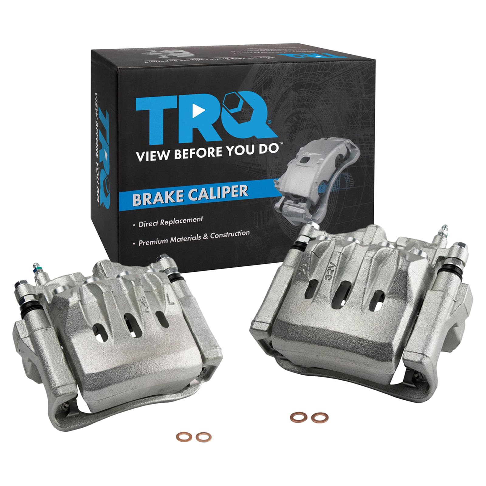 TRQ Front Brake Caliper Set Zinc Coated Brackets Hardware Compatible with 1993-2005 Lexus GS300 1998-2000 GS400 2001-2005 GS430 2002-2010 SC430
