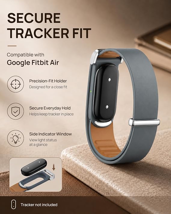 Google Fitbit Airバンド対応のソフトレザーバンド。