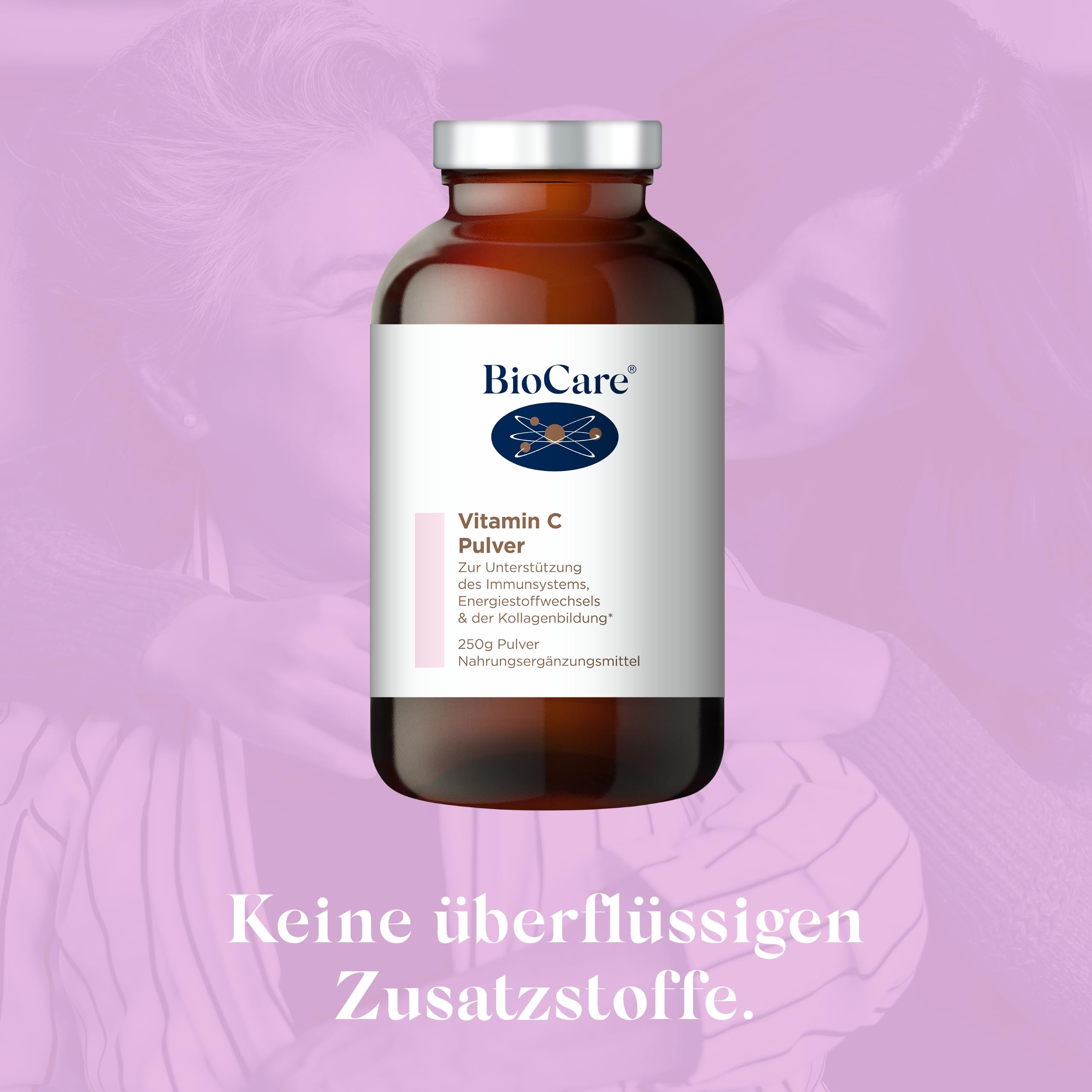 BioCare Vitamin C-Pulver, 250g | Immunsystem stärken, Haut & Kollagen, Mehr Energie