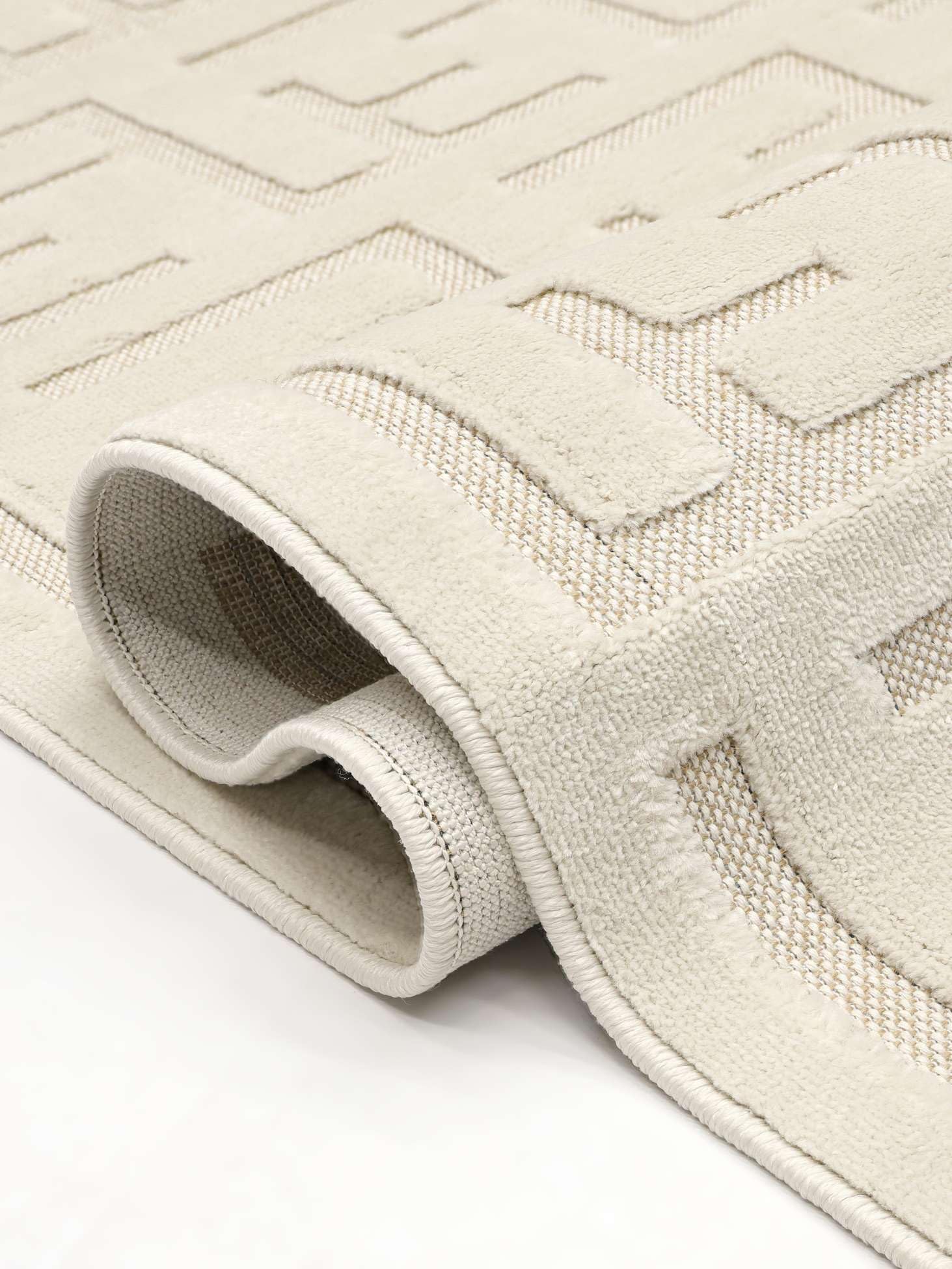 RugVista Dakari Alfombra, 200 x 200 cm, Blanco Crema | Cuadrado, Pelo medio, Limpieza en seco, Oeko-Tex 100