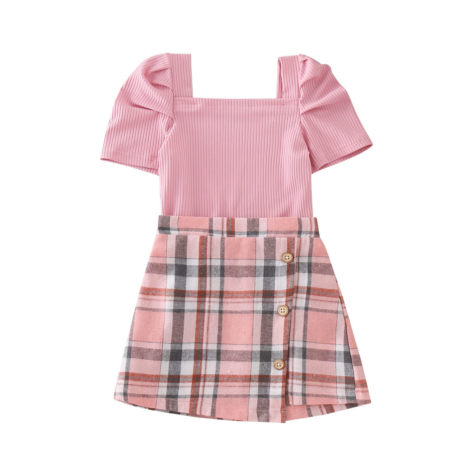 ToySdeal 3PCS Infant Outifts Easter Monday Outfits Ruffle Short Sleeve Jumpsuit Dress Outfit for Girls