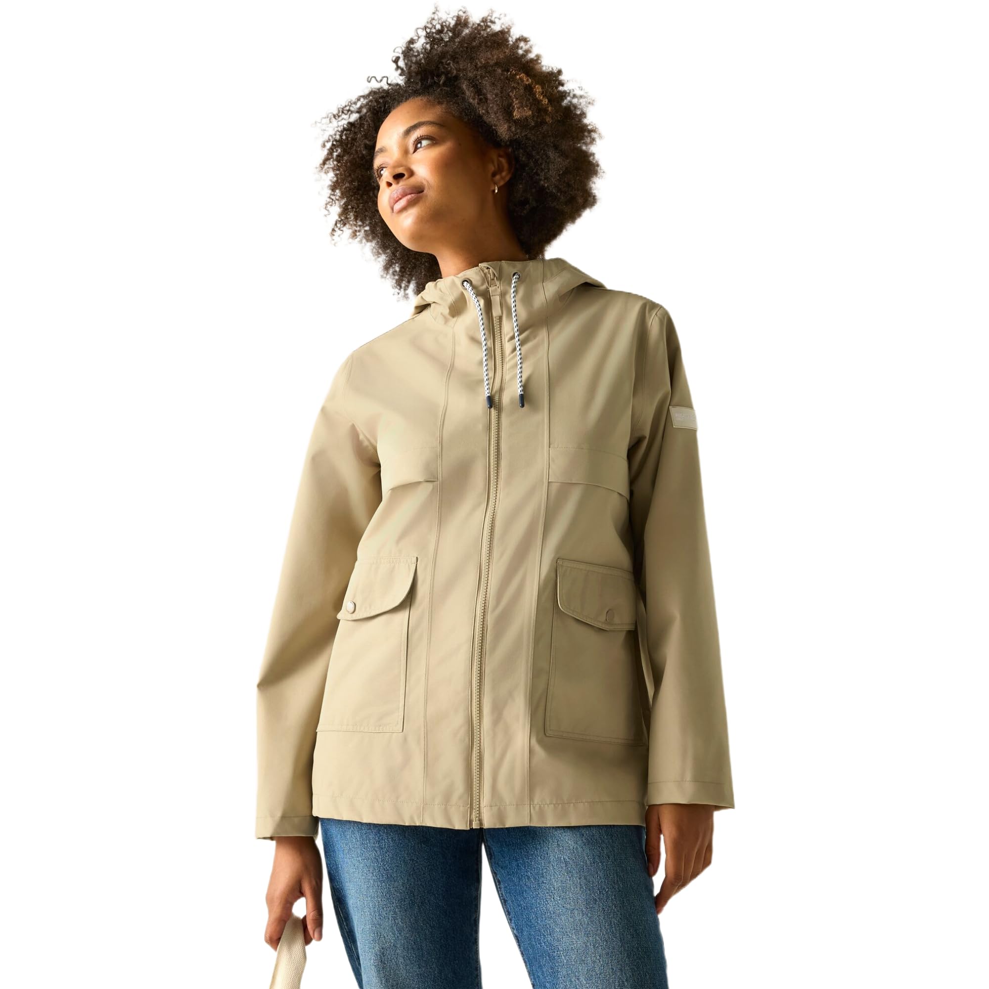 Regatta Women's Orlea Hooded Waterproof Jacket in Stone | Size: 16