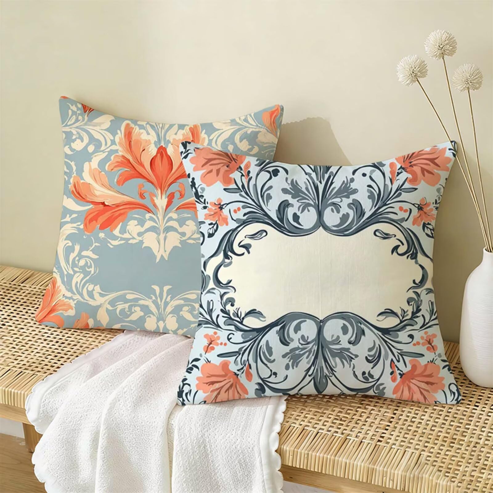 Copricuscino 70x70CM Colore Uovo D'Anatra Set di 2,Semplice Federe Cuscini Divano Lino,Copricuscini Impermeabili,Federe Cuscino Morbido Traspiranti Adatto a Tutte Stagioni Soggiorno Camera Decor X-113