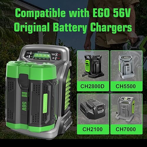 Miniatura 4 de Reemplazo de capacidad de extensión de 5000 mAh para batería EGO de 56 V compatible con batería EGO de 56 voltios Power+ BA2800 BA4200 BA4200T