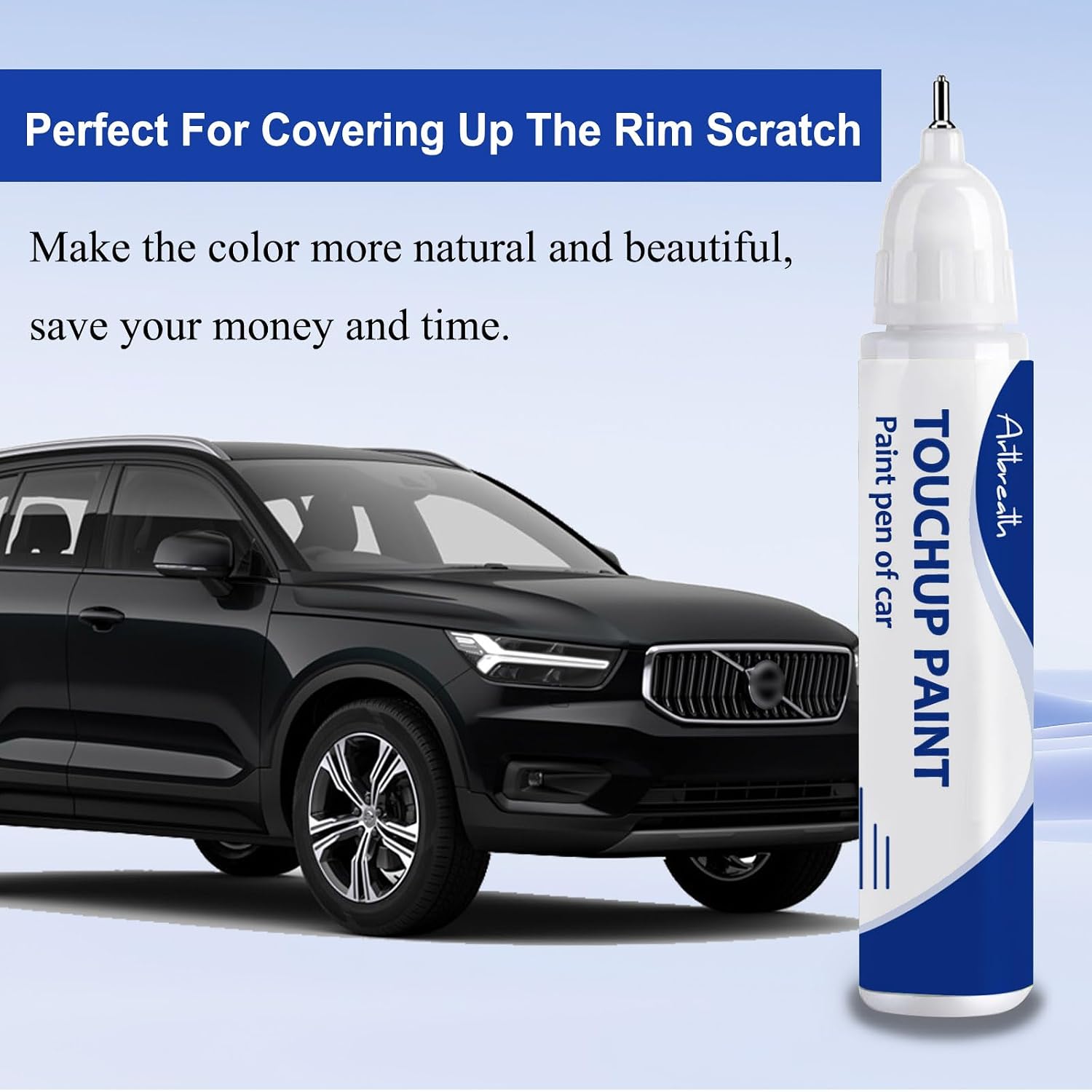 Onyx Black(717) Touch Up Paint for Volvo-Exact Match–Chips and Nicks Car Paint Scratch Repair Kit Automotive Paint Pen for C40/EX30/EX90/S60/S90/V60/V90/XC40/XC60/XC90
