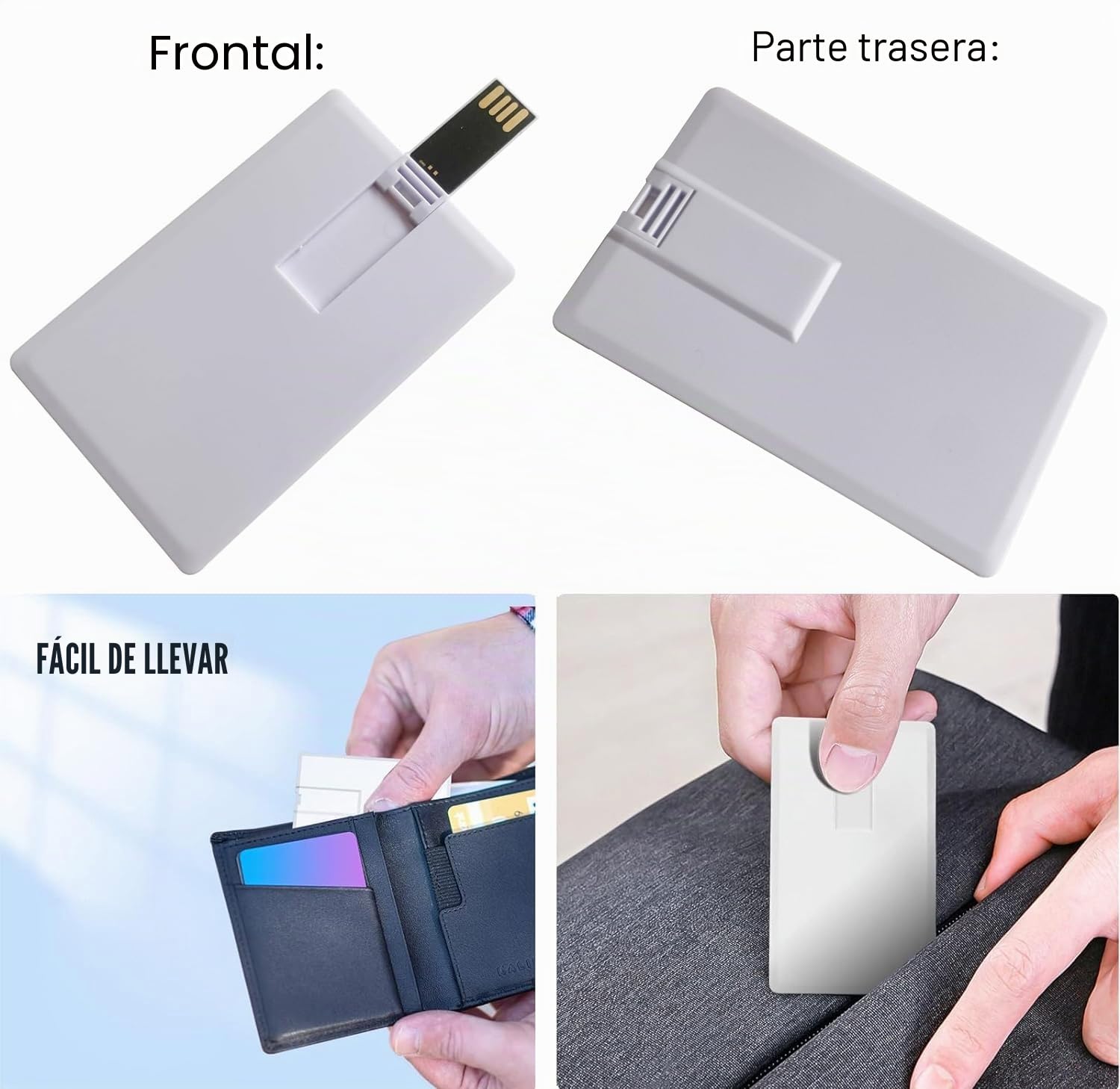 10 Unidades Flash USB, Forma De Tarjeta Bancaria De Crédito De Blanco 32GB Unidad Flash Memory Stick U Disk Memorias USB para Copia De Seguridad De Datos, Transferencia De Archivos