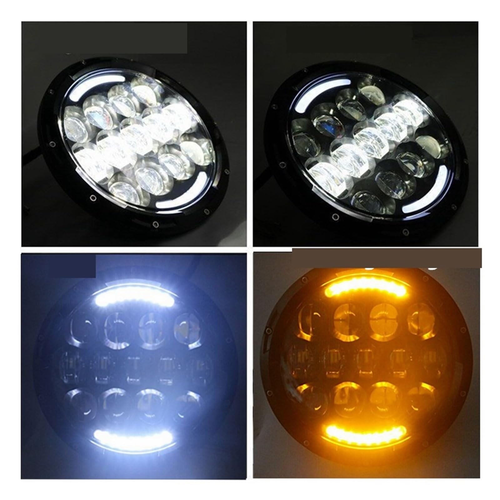 Halo Angel Eye 105W 7" Reflektor LED + 4'' Światło przeciwmgielne + lampa tylna Kompatybilne z Jeep JK Wrangler(USA VERSION)