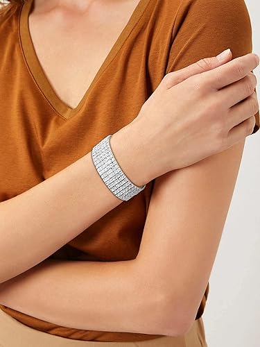 Miniatura 3 de Long tiantian Pulseras de plata para mujer, pulsera de cristal con cruz hueca para mujer, pulseras para mujer, pulsera de cadena de eslabones de