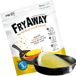 FryAway® Pan Fry Cooking Oil Solidifier Powder, 4 Packets, S…