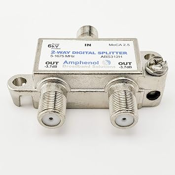 Amphenol 2-Way Digital Coaxial Splitter MoCA 2.5 ABS312H