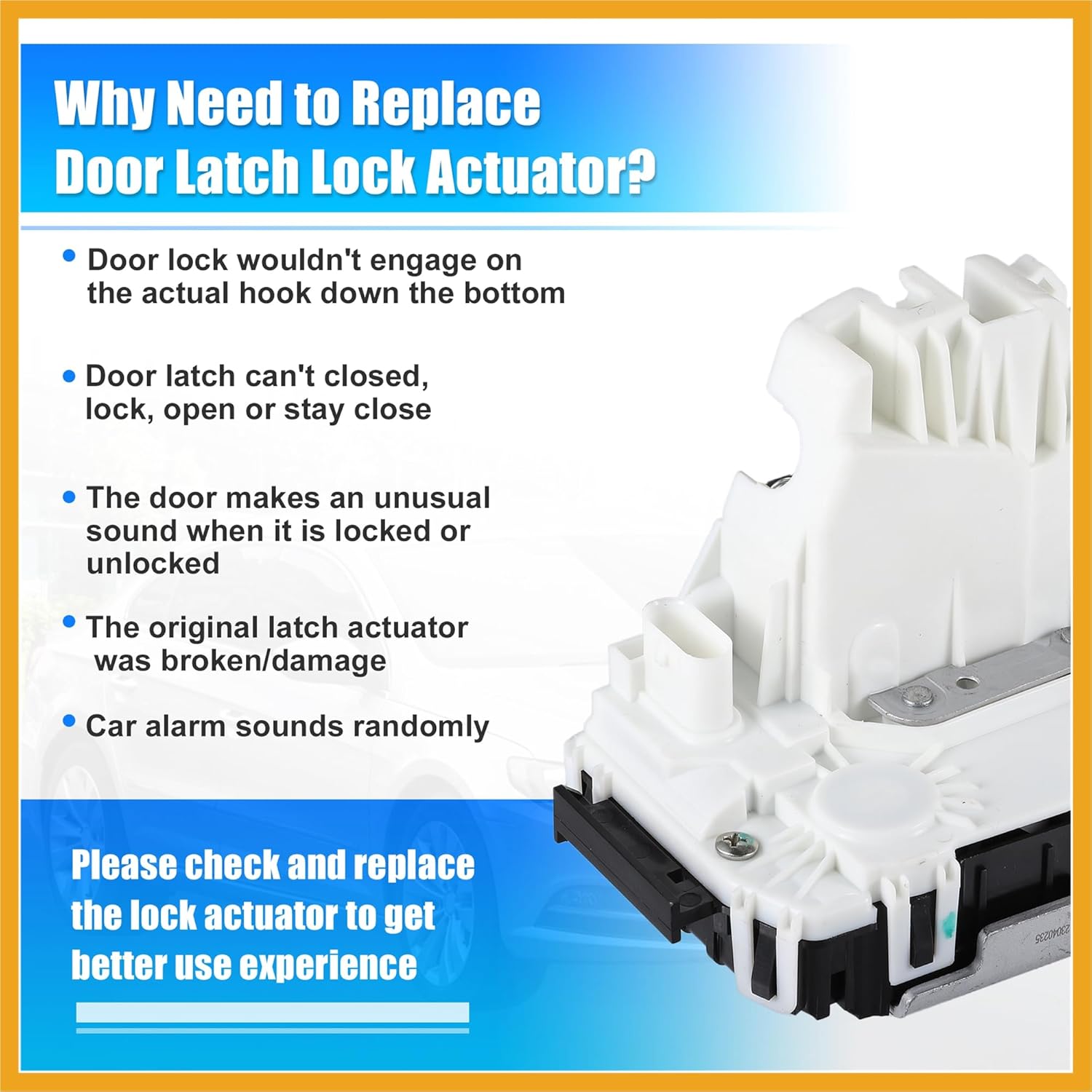 Rear Right Power Door Lock Actuator Assembly Motor for Dodge Durango for Jeep Grand Cherokee No.4589922AH/4589922AF Rear Passenger Side Door Lock Latch Actuator Assy Replacement