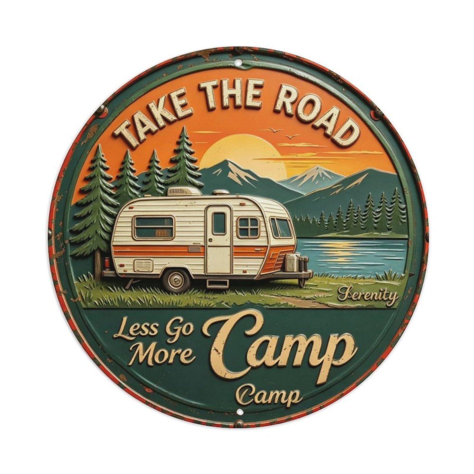 Less Go More Camp Metal Tin Sign Plaque