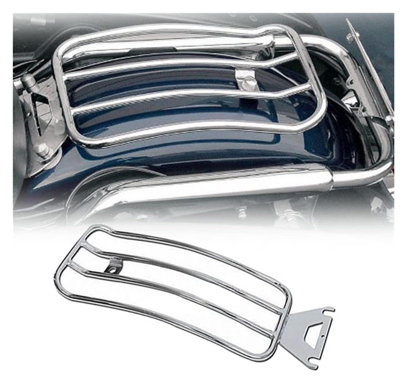 para Harley para Touring Electra Glide FLHT Road FLTR 1998-2006 Portaequipaje Asientos Cromados Soporte De Carga Trasera Solo Two Up Portapacchi Moto