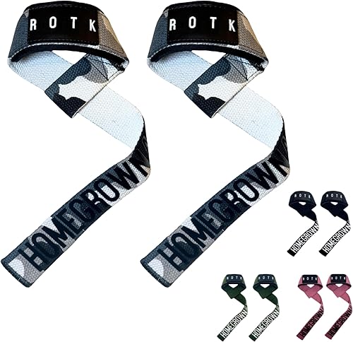 ROTK - Correas de levantamiento de pesas para hombres de 22 pulgadas acolchadas para levantamiento de pesas y correas de gimnasio para hombres