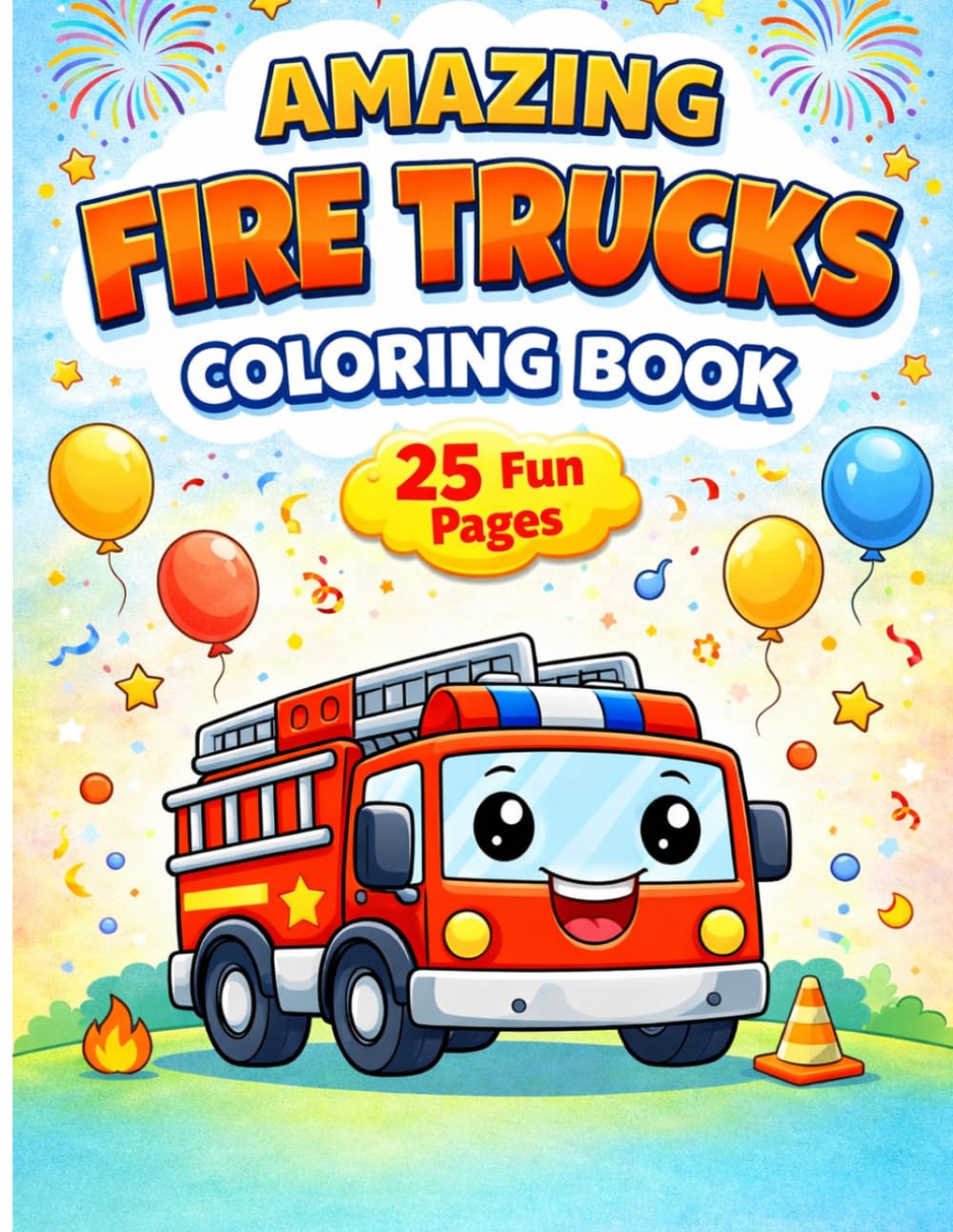 AMAZING FIRE TRUCKS Coloring Book