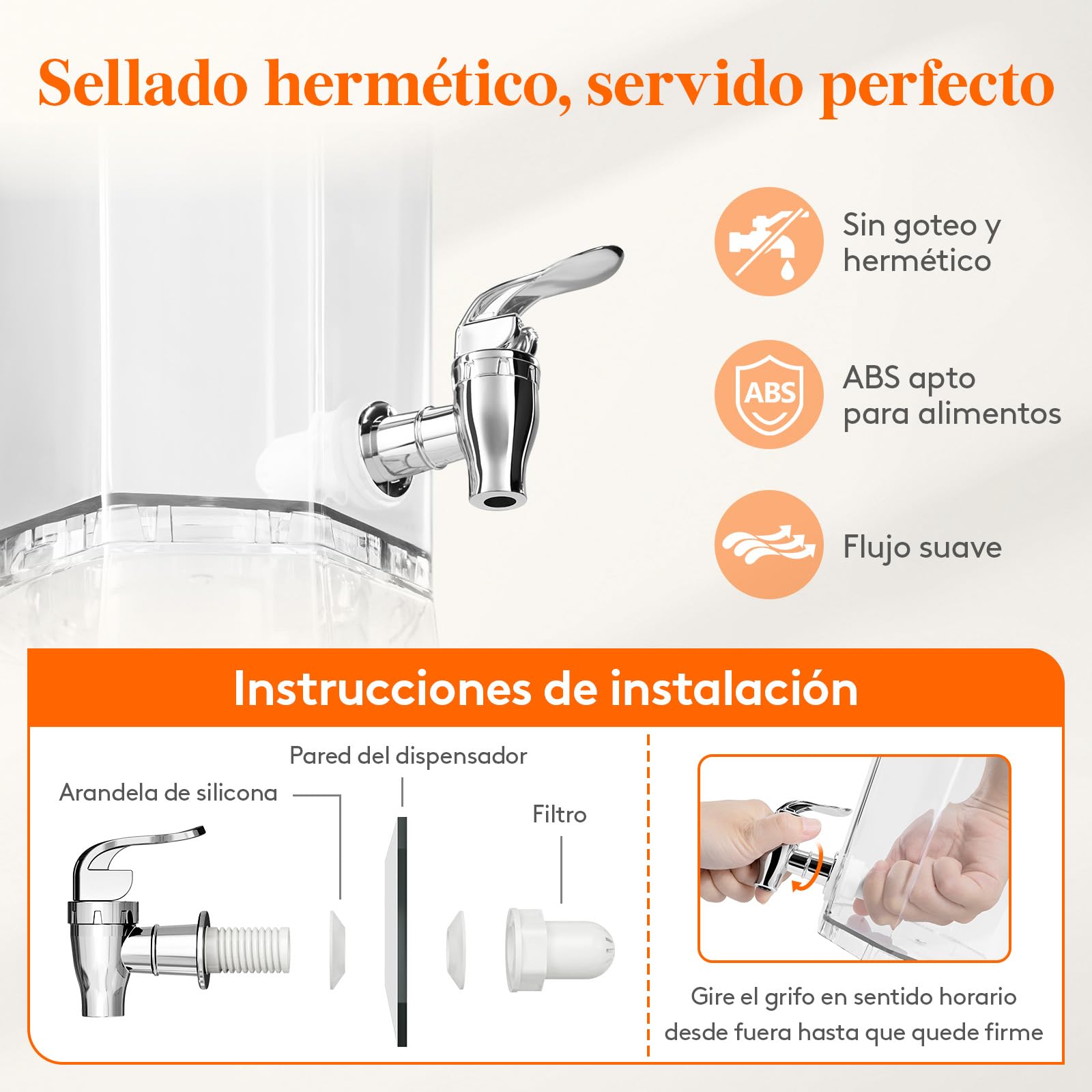 Lifewit 4L Dispensador de Bebidas Grande, Botella de Plástico con Grifo, Jarra Agua con Soporte para Cócteles, Jugos, Limonada y Té, Juego de 2 (en 1 Paquete)