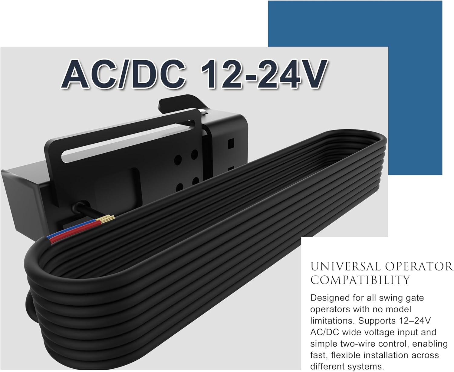 Blütezeit MS650 Swing Gate Opener with Electric Gate Lock – 1760lb Heavy-Duty Dual-Arm Gate Motor, 25W Solar Panel, Built-in Lithium Battery Control Box, Automatic Security Latch