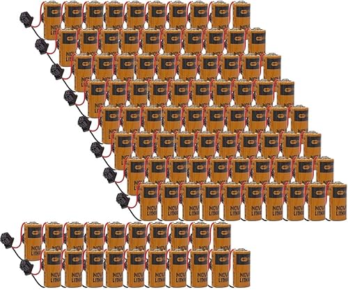 XIAOXX - Batería de litio CR238L de 2000 mAh paquete de 100 unidades compatible con Fuji CR23 8L 3V PLC FDK CR238L con cabeza negra CR-23 8L