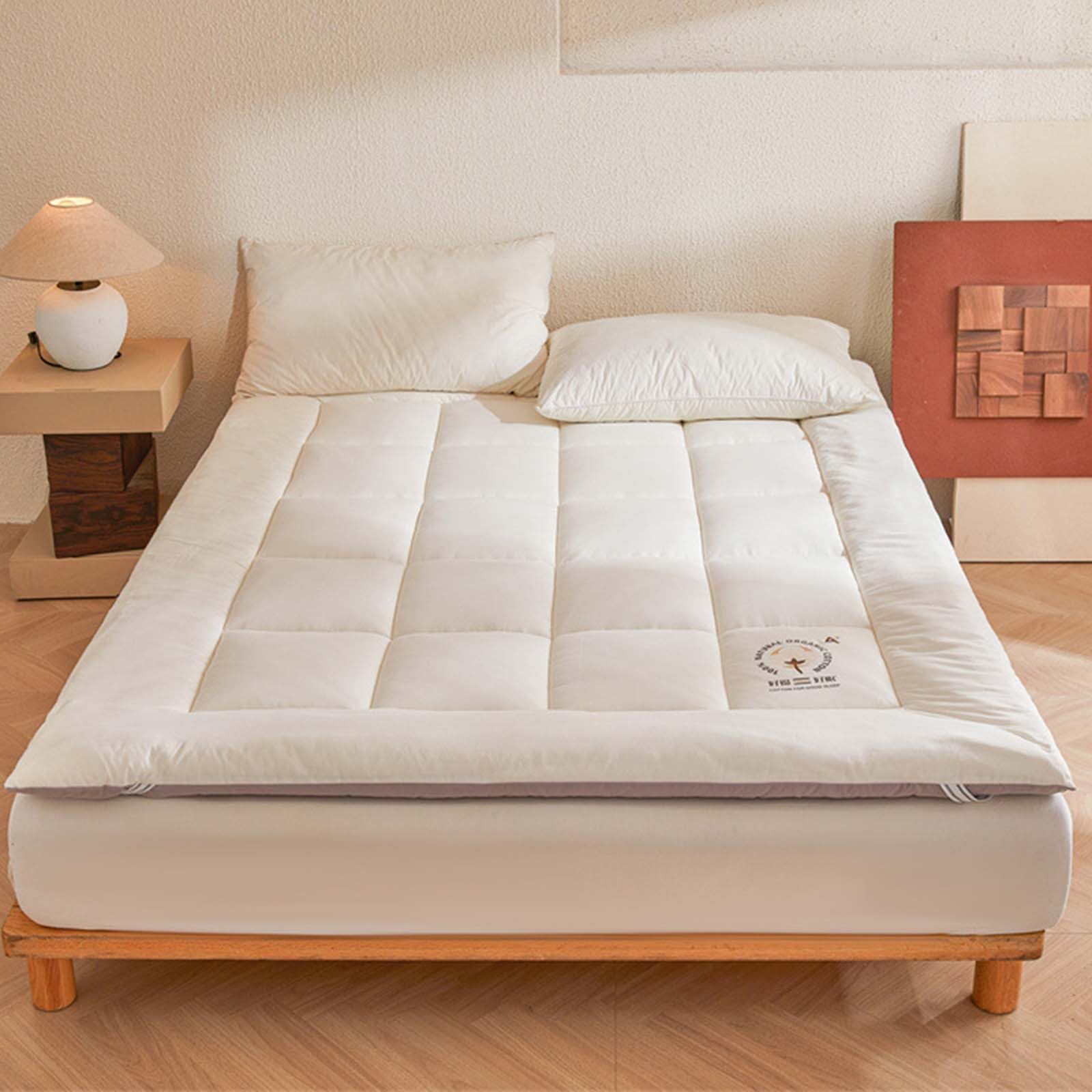 Futon Pieghevole Una Piazza E Mezza Topper Materasso Matrimoniale Materasso da Pavimento Arrotolabile (Facile da Riporre)(1,90x200cm*3kg)