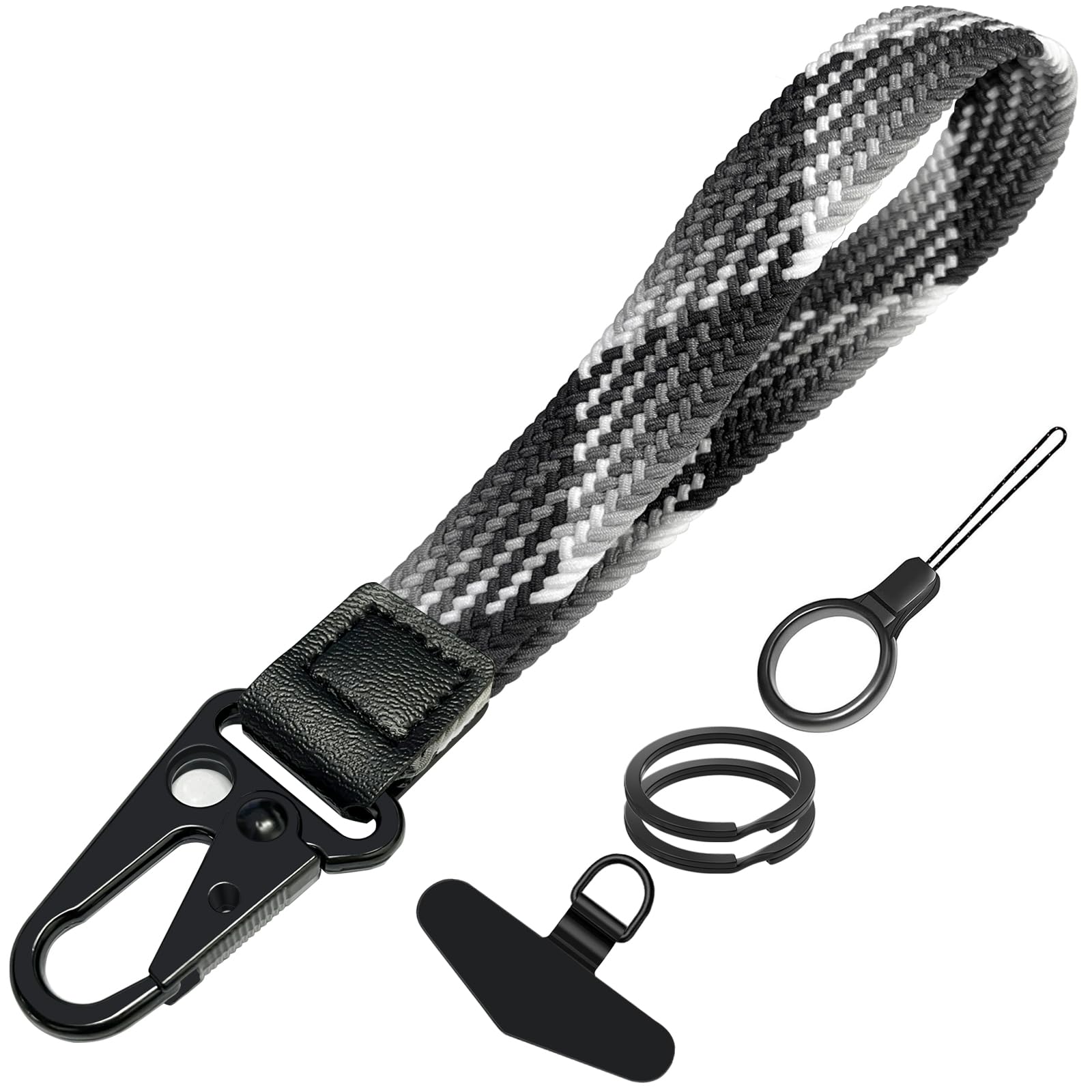 BuitBoll Stretchy Wristlet Keychain, Wrist Lanyard Strap Key Chain Holder to Hold Keys Wallet Phone ID Badge for Men Women