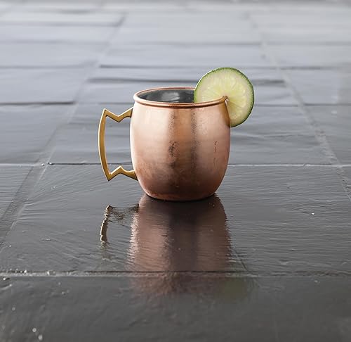 Miniatura 6 de True Moscow Mule - Taza de acero inoxidable, tazas de cobre para mulas de Moscú, accesorios de carrito de barra de cobre, 16 onzas, juego de 1