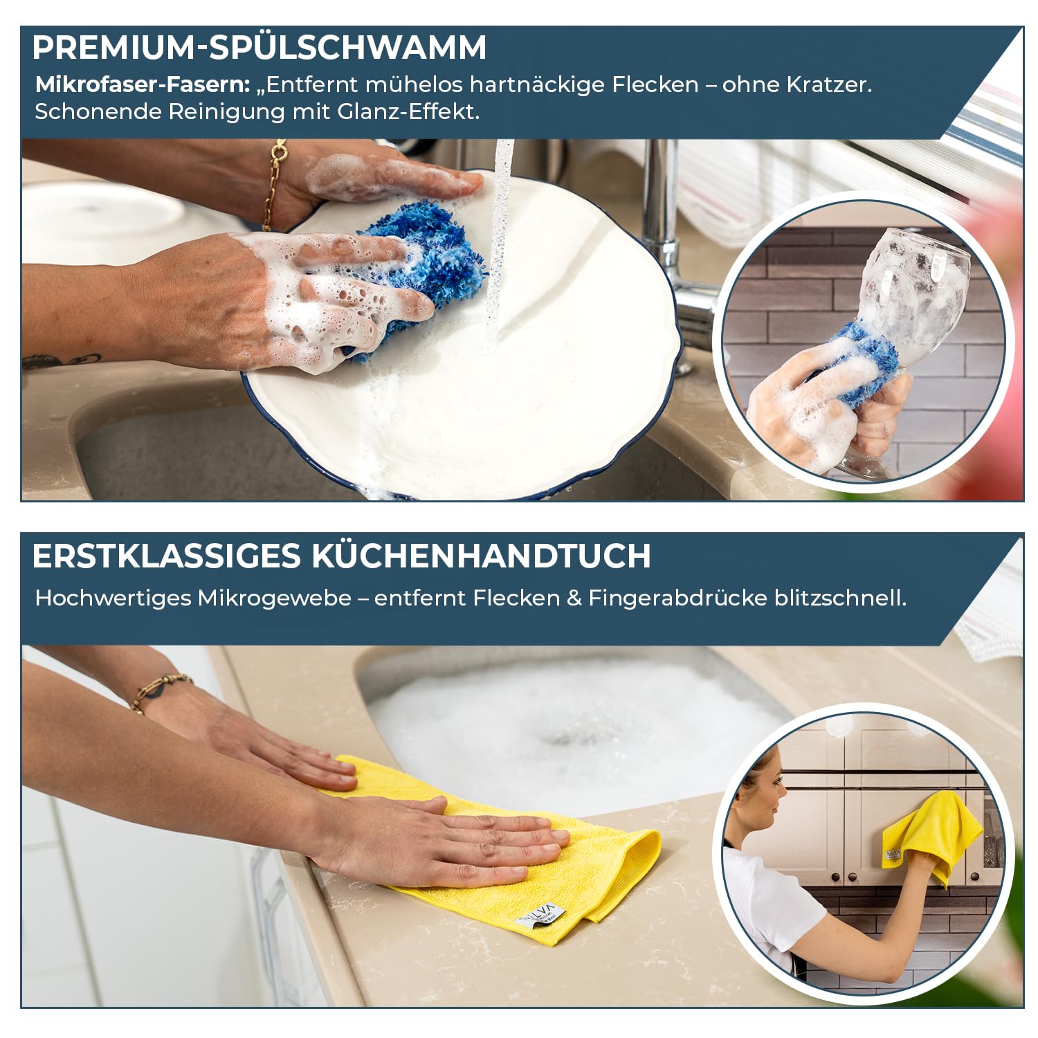 Silva - Mikrofasertücher - Küchen-Spültuch - Fenstertuch - Langlebiges Allzweck-Reinigungstuch - Hohe Absorption und Mikrofasertechnologie (6 Pack)