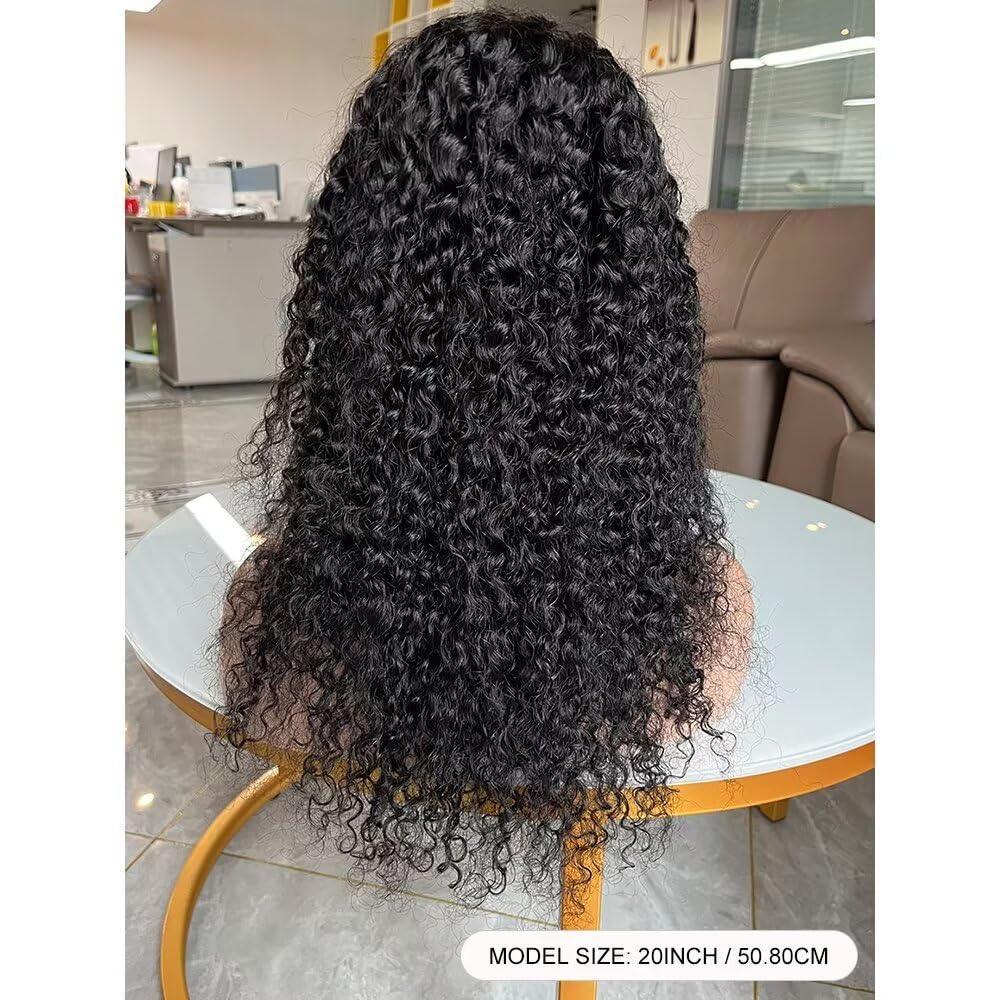 Headband Kinky Curly Human Hair Wigs For Women 20 Inch Brazilian Kinky Curly Headband Wigs Human Hair Emol Hair Scarf Wear And Go Gluelees Wig For Women 10a Virgin Hair Natural Black Color - Image 2