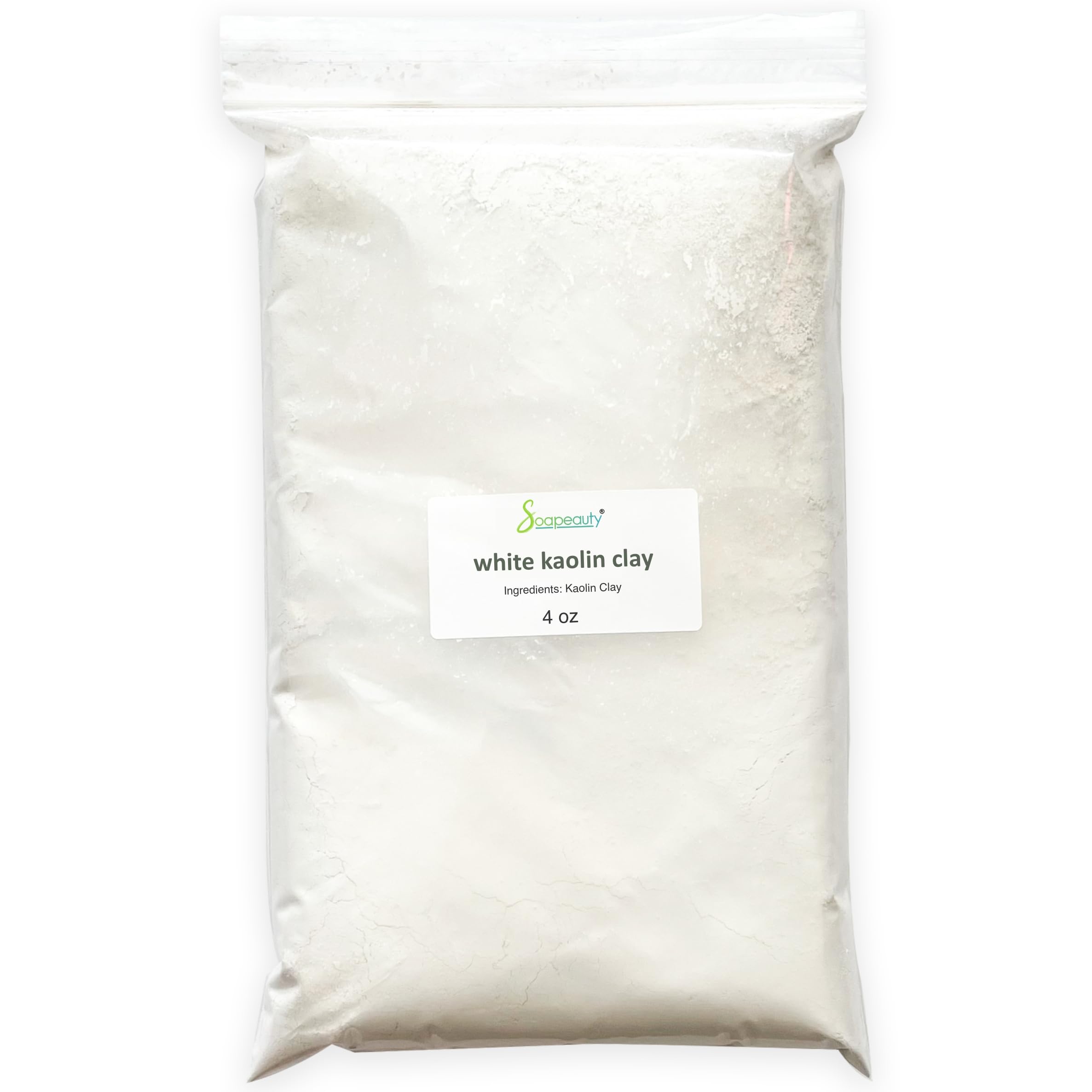Soapeauty WHITE KAOLIN CLAY Powder | Cosmetic Grade 100% Natural | Facials, Face Mask, Soap Making, Bath Bomb | aka White Clay Powder, China Clay Powder | (4 OZ)