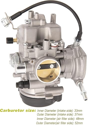 Miniatura 5 de Carburador YFM400 para Yamaha Big Bear 400 Carb, compatible con Yamaha Big Bear 400 2000-2006, Kodiak 400 2000-2006, 2007-2014 Grizzly 450 carburador