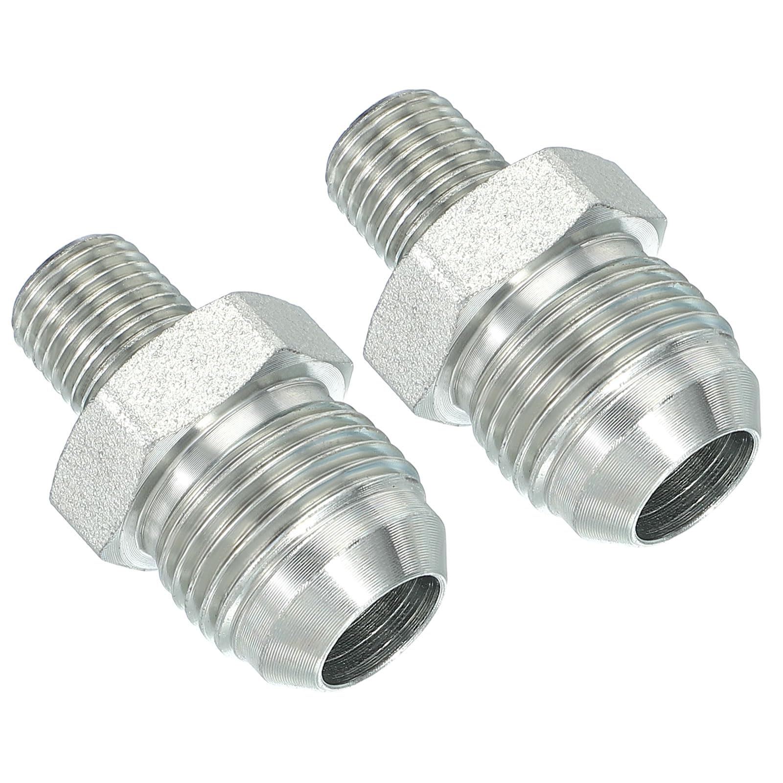 PATIKIL Pipe Adapter Connector 7/8" Male 74 ° Flare JIC x 1/4" Male R Pipe Fitting 2 Pcs Oil Feed Restrictor Fitting Hydraulic Connector for Oil Steam Water Pipelines System