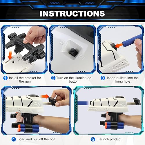 Miniatura 3 de Star Galaxy Wars - Pistola de juguete para lanzar dardos, juguetes de espuma para niños de 5, 6, 7, 8, 9 años o más, juguetes de superhéroe con 30