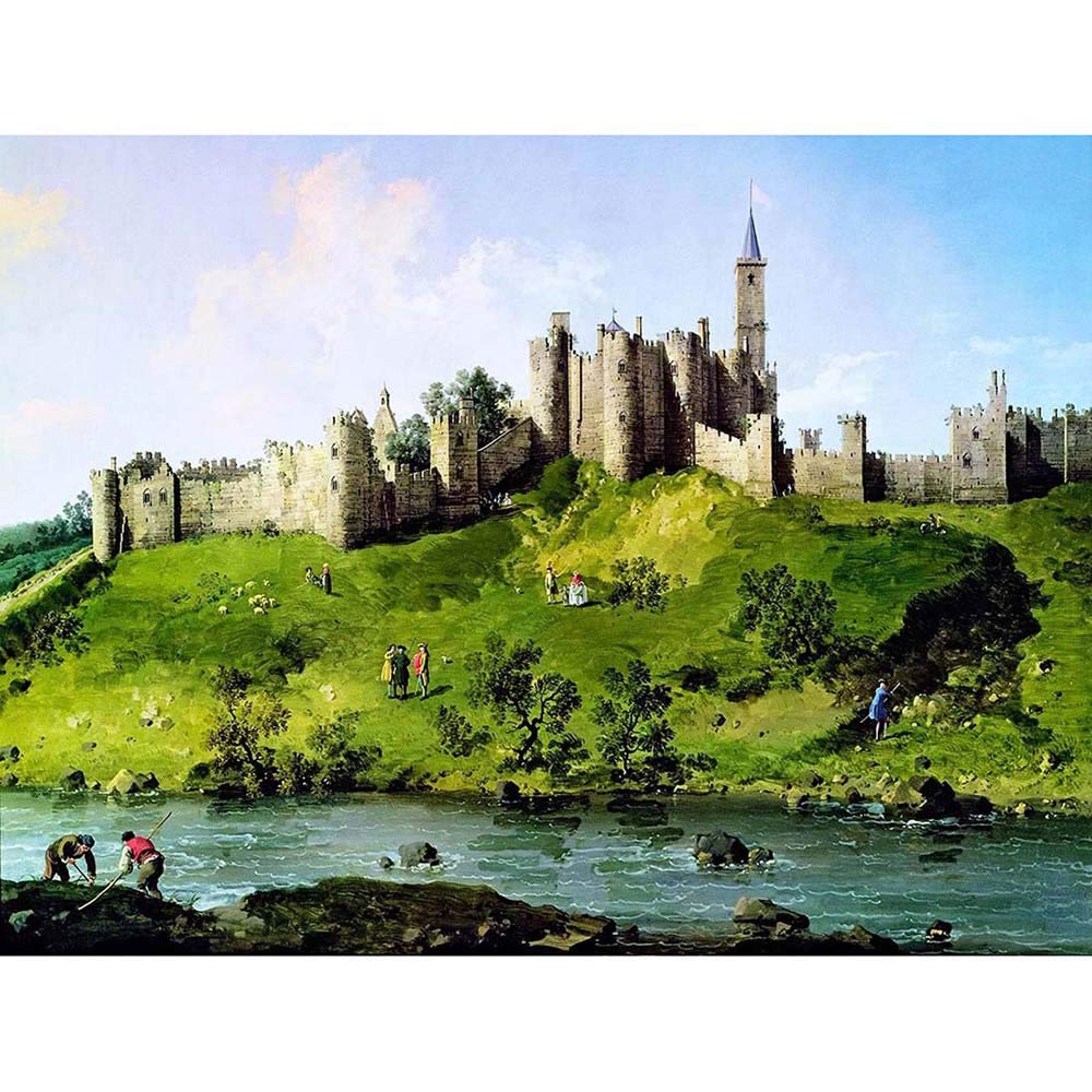 Wee Blue Coo Painting Old Master Canaletto Alnwick Castle Northumberland UK Art Print Poster Wall Decor 12X16 Inch
